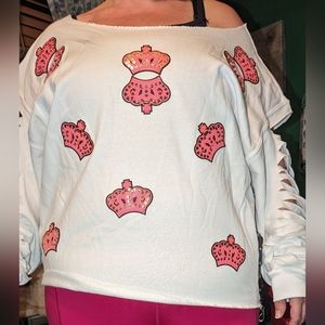 Off-the-Shoulder Shredded Top